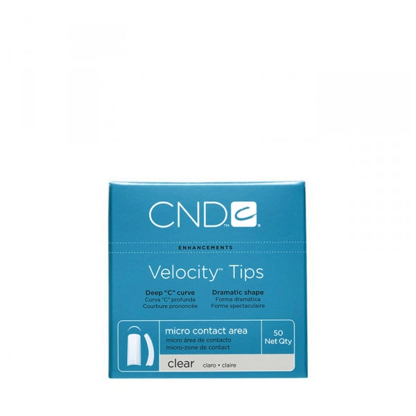 CND - NAIL SYSTEM TIPS - VELOCITY CLEAR - PACK 50