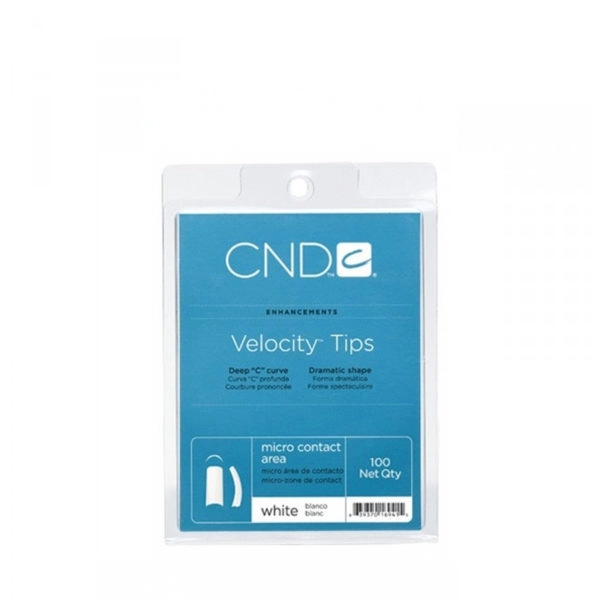 CND - NAIL SYSTEM TIPS - VELOCITY WHITE - PACK 100