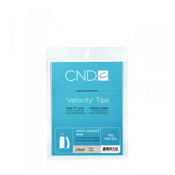 CND - NAIL SYSTEM TIPS - VELOCITY CLEAR - PACK 100