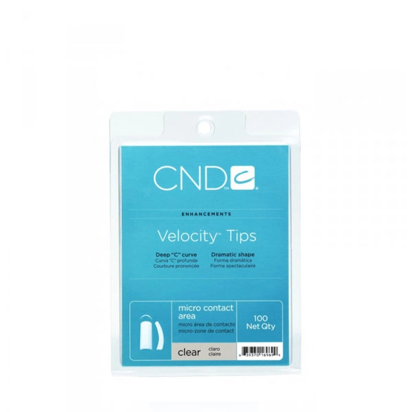 CND - NAIL SYSTEM TIPS - VELOCITY CLEAR - PACK 100