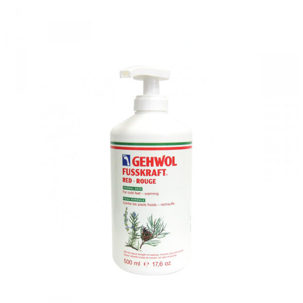 GEHWOL - FUSSKRAFT - ROUGE - PEDICURE - PIEDS FROIDS - PEAU SECHE - 500ML