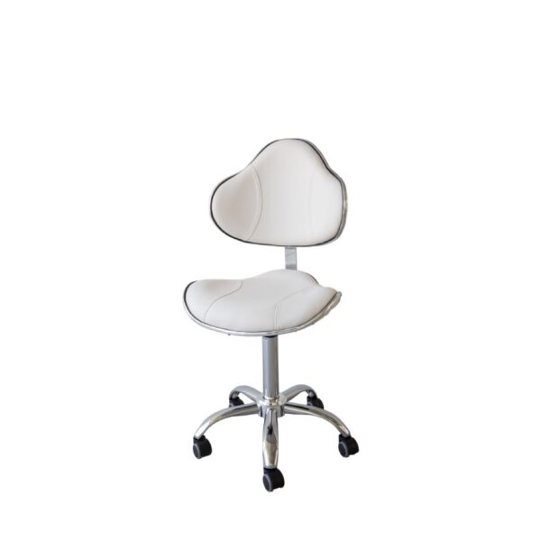TABOURET - SIEGE DE COUPE BLANC ET CHROME