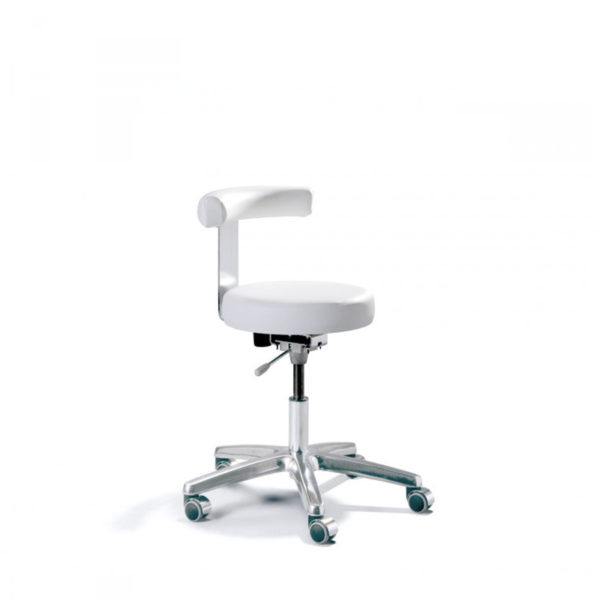 TABOURET AVEC DOSSIER - BENTLON - GOLD - BLANC