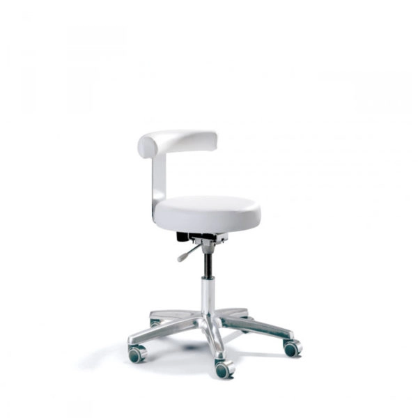 TABOURET AVEC DOSSIER - BENTLON - GOLD - BLANC