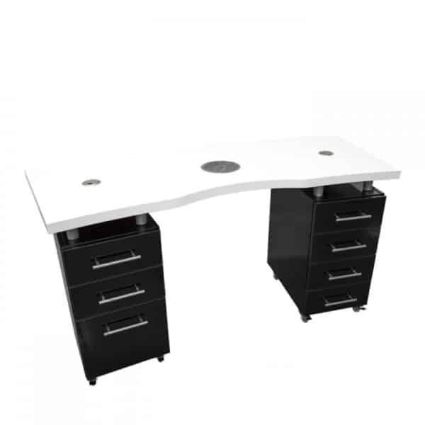 TABLE DE MANUCURE - ICY WHITE GRAPHITE - DOUBLE COMMODE